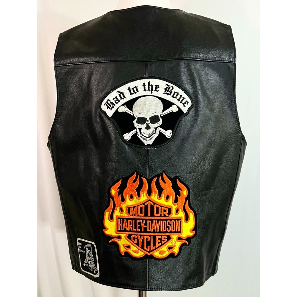 Harley Davidson Leather Vest Mens Large